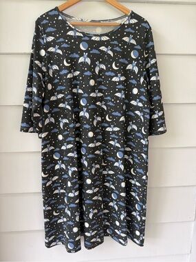Women's Winter Water Factory Helsinki Dress - Bats Blue & Charcoal - XL